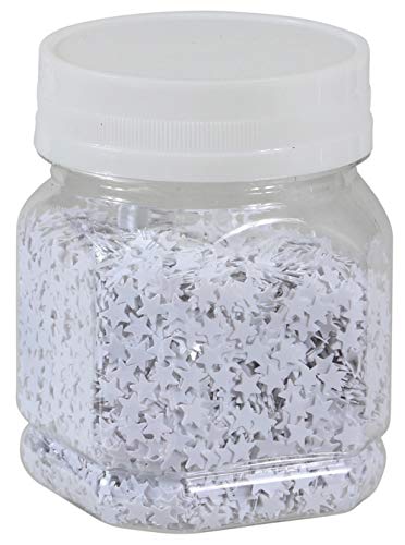 Stern-Konfetti Sternen-Streu zum Basteln und Verzieren von Karten, bunte Glitter-Sterne für Dekoration, 80 g (Weiß) von MIK funshopping