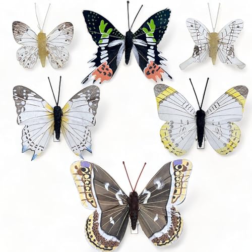 MIK funshopping Deko-Schmetterlinge mit Clip zur farbenfrohen Dekoration (6-teiliges Set, farbenmix #1) von MIK funshopping