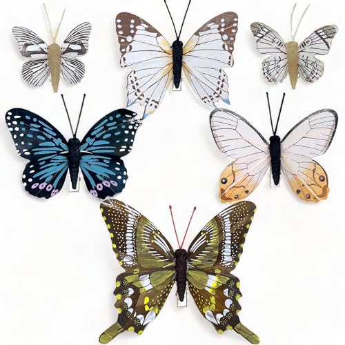 MIK funshopping Deko-Schmetterlinge mit Clip zur farbenfrohen Dekoration (6-teiliges Set, farbenmix #2) von MIK funshopping