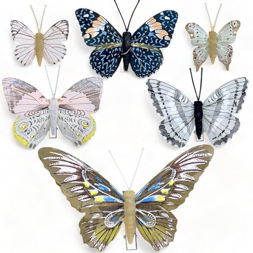 MIK funshopping Deko-Schmetterlinge mit Clip zur farbenfrohen Dekoration (6-teiliges Set, farbenmix #3) von MIK funshopping