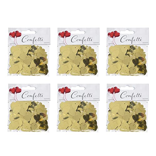 Set Herzen Metallic Konfetti metallisch Folien-Herzen Konfettiherzen Glitzer-Herzen Pailletten, Hochzeit Party Tisch Dekorationen, 15x15mm, 6 xTüten je 8 g (Gold) von MIK funshopping