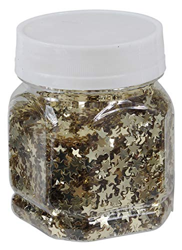 Stern-Konfetti Sternen-Streu zum Basteln und Verzieren von Karten, bunte Glitter-Sterne für Dekoration, 80 g (Gold) von MIK funshopping