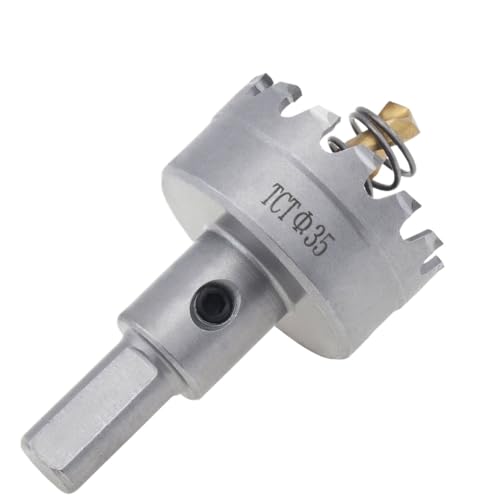 1 Stück 22 mm/24 mm/35 mm Lochsäge for Edelstahl, Metall, Eisen, Kunststoff, Holz, Bohren, Titan-TCT-Hartlegierung, Lochsäge, Bohrerschneider(Dia-35mm) von MIKFESPO