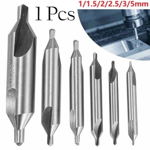1 Stück HSS-Mittelbohrer, 1–6 mm, Doppelend-Mittelbohrer, 60-Grad-Senker, Winkelbit, Metallbearbeitung, Lochbohrwerkzeug, Lochschneider(1pc 5mm) von MIKFESPO