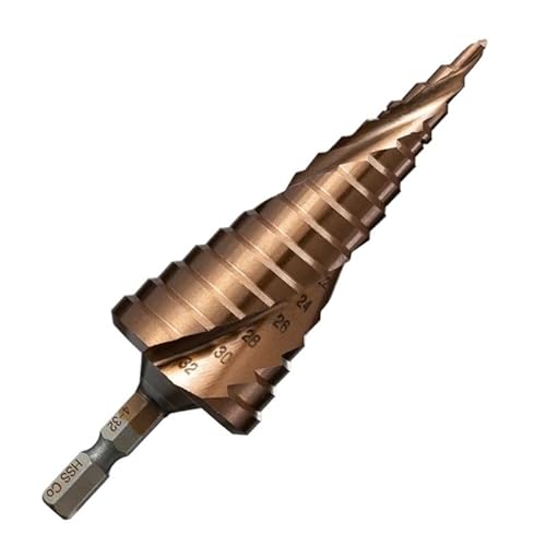 1 Stück M35 5% Kobalt Stufenbohrer 1/4 Zoll Sechskantschaft HSS-CO Schnellarbeitsstahl Kegel Metallbohrer Werkzeug Lochschneider for Edelstahl(4-32mm) von MIKFESPO