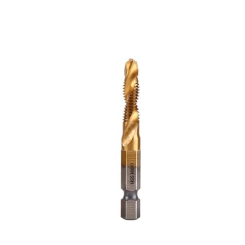 1 stück Gewindebohrer Bohrer Sechskantschaft HSS 4341 Metrisches Schraubengewinde Bit Schraubenmaschine Verbundgewindebohrer M 3 M 4 M5 M6 M8 M10 Handwerkzeuge(M4) von MIKFESPO