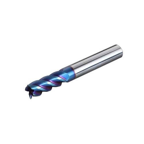 1 stücke 65 HRC Hartmetall-schaftfräser 4 Flöten CNC Fräsen Gesicht Cutter solide Schaftfräser Blau Beschichtung Wolfram Hartmetall fräser(14mmX100L) von MIKFESPO
