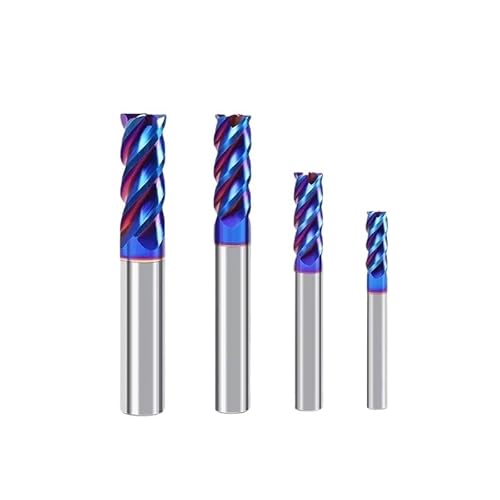 1 stücke 65 HRC Hartmetall-schaftfräser 4 Flöten CNC Fräsen Gesicht Cutter solide Schaftfräser Blau Beschichtung Wolfram Hartmetall fräser(2.5mmX50L) von MIKFESPO