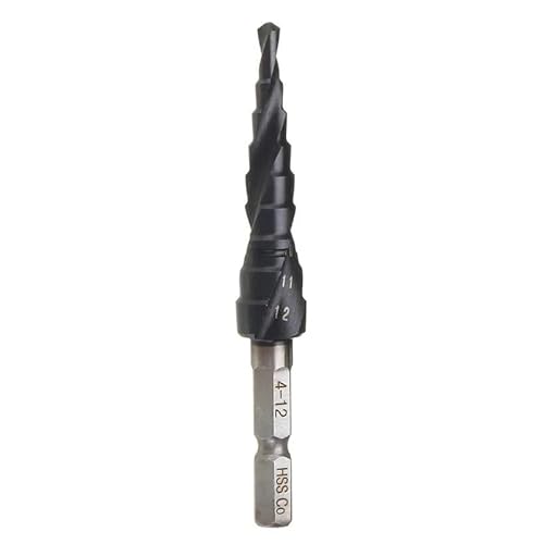 1 stücke HRC89 M35 Kobalt TiAIN Schritt Bohrer 3-12/4-12/4-20mm 1/4 "Hex Schaft spiral Nut Pagode HSS Bohrer Bit for Edelstahl(4-20mm) von MIKFESPO