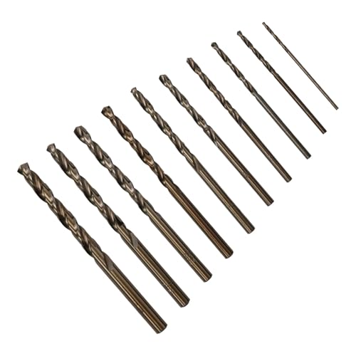 10 Stück Bohrer HSS-Co Schaft rund for Edelstahl Eisen Aluminium 1/1,5/2/2,5/3/3,5/4/4,5/5/6 mm Elektrowerkzeuge Zubehör von MIKFESPO