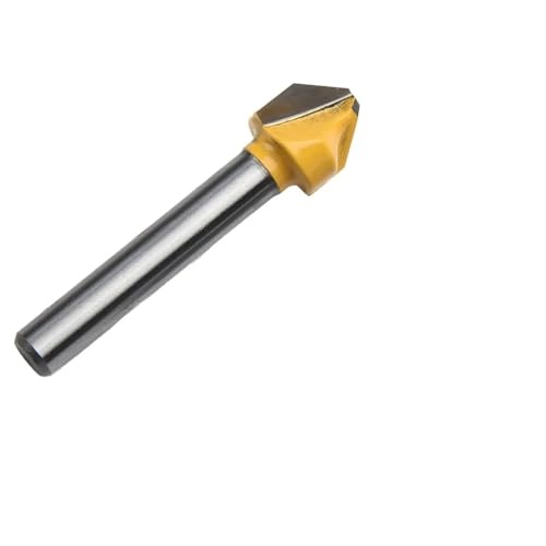 2 stücke 6mm Schaft 90 Grad V-förmigen Flach Kopf Router Bit for Holzbearbeitung Gravur Fräser Anfasen werkzeuge Zubehör von MIKFESPO