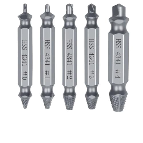 5-teiliges Bohrer-Set for Ausdrehen beschädigter Schrauben, einfach abgezogen, for Entfernen gebrochener Schrauben, Bolzenentferner, Abbruchwerkzeuge 5-teiliges Bohrer-Set for Ausdrehen beschädigter Schrauben, einfach abgezogen, for Entfernen gebrochener Schrauben, Bolzenentferner, Abbruchwerkzeuge von MIKFESPO