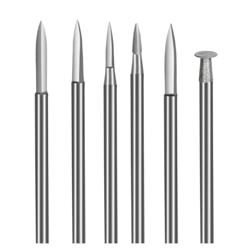 6 stücke 2/2,3/2,5/2,6/5mm Holz Carving Bohrer Bits 3mm/2,35mm Schaft Bohrer for Dreh Werkzeug Gravur Handwerk Schleifen Werkzeug(A) von MIKFESPO