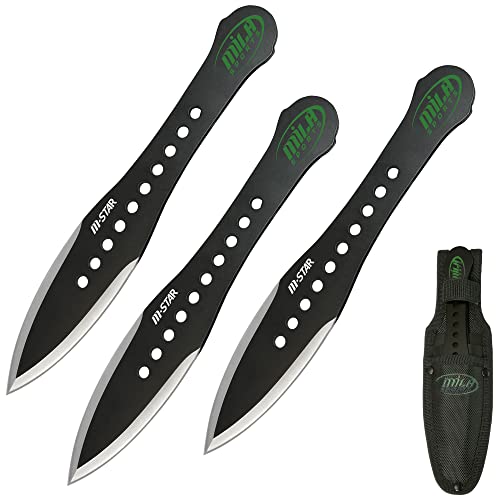 Birsppy HORLAT Mila Sports Wurfmesser-Set M-Star mit 3 Messern aus rostfreiem Edelstahl und Nylon-Gürtelscheide Birsppy HORLAT Mila Sports Wurfmesser-Set M-Star mit 3 Messern aus rostfreiem Edelstahl und Nylon-Gürtelscheide von MILA SPORTs