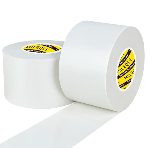 MILEQEE 2 Rollen, Reparaturband,Weißes Klebeband, 50mm×20m, Stark haftendes Abdeckband,Abdichten, Befestigen, Spleißen,für Büro, Heim, Industrie MILEQEE 2 Rollen, Reparaturband,Weißes Klebeband, 50mm×20m, Stark haftendes Abdeckband,Abdichten, Befestigen, Spleißen,für Büro, Heim, Industrie von MILEQEE