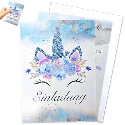 MILIAFLICK 12 Einhorn Einladungskarten Kindergeburtstag Mädchen Einladungskarten Einhorn Einladung Einhorn Einladungskarten Geburtstag Mädchen Geburtstagseinladungen Mädchen Einladungskarten von MILIAFLICK