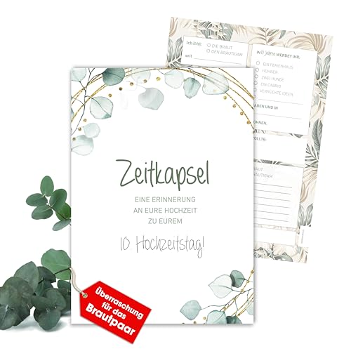 MILINDO Karten Hochzeitsgeschenk/Überraschung Zeitkapsel - Geschenk für Brautpaar – Erinnerungskarten – Eukalyptus – Boho Stil (50 Karten) MILINDO Karten Hochzeitsgeschenk/Überraschung Zeitkapsel - Geschenk für Brautpaar – Erinnerungskarten – Eukalyptus – Boho Stil (50 Karten) von MILINDO