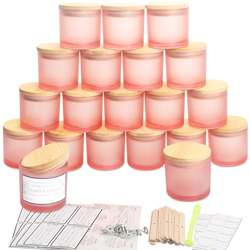 MILIVIXAY 20 Stück 118 ml mattrosa Glaskerzengläser mit Deckel und Kerzenherstellungs-Kits – Großpackung kleine leere Kerzengläser für die Herstellung von Kerzen – Gewürz-, Pulverbehälter MILIVIXAY 20 Stück 118 ml mattrosa Glaskerzengläser mit Deckel und Kerzenherstellungs-Kits – Großpackung kleine leere Kerzengläser für die Herstellung von Kerzen – Gewürz-, Pulverbehälter von MILIVIXAY
