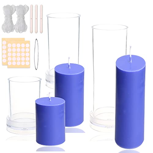 MILIVIXAY 3-teiliges Stumpenkerzenformen-Set – Zylinder-Kerzenform-Set aus Kunststoff für die Kerzenherstellung, 1,8 m. Docht, 50 Dochtaufkleber, 3 Dochthalter und 1 Eisendraht im Lieferumfang MILIVIXAY 3-teiliges Stumpenkerzenformen-Set – Zylinder-Kerzenform-Set aus Kunststoff für die Kerzenherstellung, 1,8 m. Docht, 50 Dochtaufkleber, 3 Dochthalter und 1 Eisendraht im Lieferumfang von MILIVIXAY