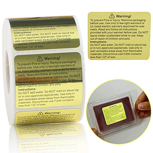 MILIVIXAY 600 Stück Wachsschmelz-Warnetiketten – Kerzenwarnetiketten für Clamshell, 4,6 x 3,8 cm. von MILIVIXAY