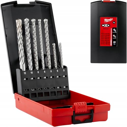 MILWAUKEE ACCESORIOS 4932492113 Estuche 7 Brocas SDS-Plus MX4-ajusta a PACKOUT Power Type, mehrfarbig von MILWAUKEE ACCESORIOS
