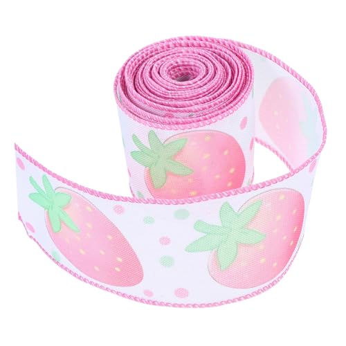 MINAOLULUS 1 Rolle Erdbeerbandbogen Band umwickeln Präsentieren Sie Wickelbänder Partyverpackungsbänder Geschenkband zum Verpacken Band für Blumenstrauß Feierband Polyester von MINAOLULUS