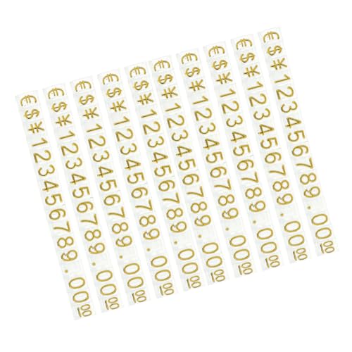 MINAOLULUS 10 Saiten Preisschild Stand digital Tag-Würfel für mit Preiswürfelblöcke Einzelhandelspreisanzeige stehen Preisständer Preisanzeigeschild Abs Golden von MINAOLULUS