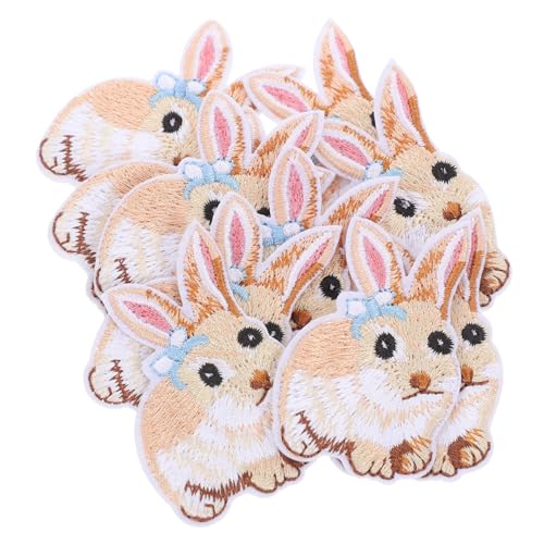 MINAOLULUS 10 Stück Stickereiflecken Cartoon-Stickerei-Patches Aufnäher mit Hasenstickerei Stickaufkleber süßer Fleck Bügeln Sie gestickte Aufnäher mit einer Schleife Stoff MINAOLULUS 10 Stück Stickereiflecken Cartoon-Stickerei-Patches Aufnäher mit Hasenstickerei Stickaufkleber süßer Fleck Bügeln Sie gestickte Aufnäher mit einer Schleife Stoff von MINAOLULUS
