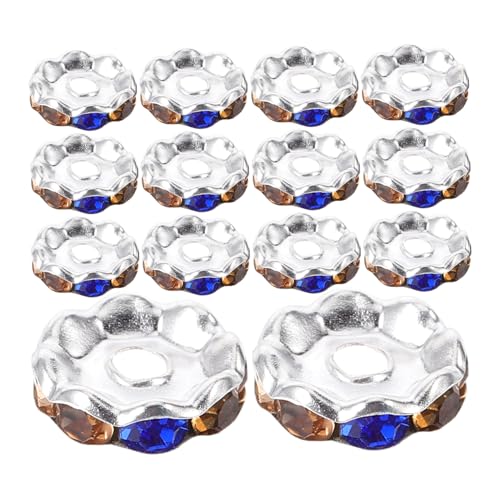 MINAOLULUS 100 Stück Abstandshalter aus Strass Perlen mit großen Löchern Armbandabstandshalter Abstandshalter lose Perle Abstandshalter für Charm-Armbänder Metall MINAOLULUS 100 Stück Abstandshalter aus Strass Perlen mit großen Löchern Armbandabstandshalter Abstandshalter lose Perle Abstandshalter für Charm-Armbänder Metall von MINAOLULUS