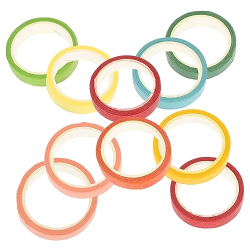 MINAOLULUS 10Rollen Washi Tape Selbstklebendes Dekorationsband Bunten Candy Farben für Scrapbooking Basteln und Hochwertiges Klebeband für Projekte von MINAOLULUS
