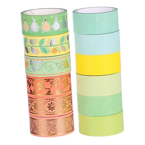 MINAOLULUS 12Rollen Goldenes Washi Tape Dekoratives Klebeband für DIY Scrapbooking Hochwertiges Papiermaterial Vielfältige Muster für Projekte Klebend MINAOLULUS 12Rollen Goldenes Washi Tape Dekoratives Klebeband für DIY Scrapbooking Hochwertiges Papiermaterial Vielfältige Muster für Projekte Klebend von MINAOLULUS