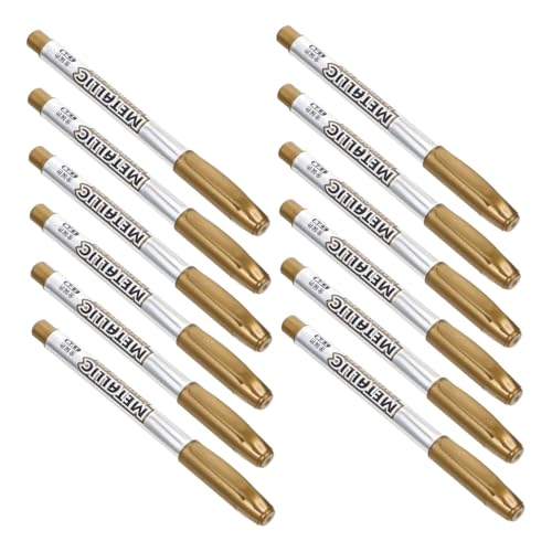 MINAOLULUS 12Stücke Metallic Marker Stifte Metallische Malmarker für Projekte für Glänzende und Permanente Farben zum Zeichnen und Ausmalen von MINAOLULUS