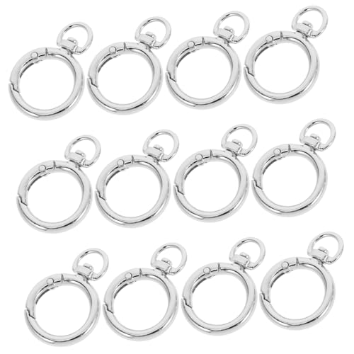 MINAOLULUS 12Stücke Runde Karabinerhaken Legierung O Ringe mit Federverschluss für Schlüsselanhänger Taschen und DIY Zubehör Silberfarben Vielseitig Einsetzbar MINAOLULUS 12Stücke Runde Karabinerhaken Legierung O Ringe mit Federverschluss für Schlüsselanhänger Taschen und DIY Zubehör Silberfarben Vielseitig Einsetzbar von MINAOLULUS