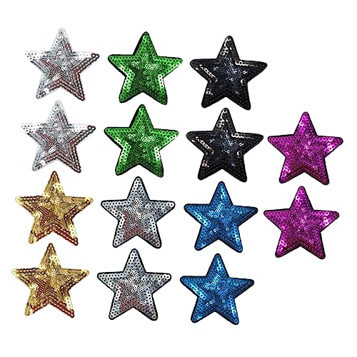 MINAOLULUS 14Stücke Pailletten Sternförmige Aufnäher zum Aufbügeln Glitzernde Dekoration für Kleidung Jeans Taschen und DIY Projekte Farben pro Farbe MINAOLULUS 14Stücke Pailletten Sternförmige Aufnäher zum Aufbügeln Glitzernde Dekoration für Kleidung Jeans Taschen und DIY Projekte Farben pro Farbe von MINAOLULUS