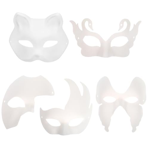 MINAOLULUS 15 Stück Diy-papiermasken Zum Bemalen: Leere Masken Für Maskenbälle, Dekorationen Für Partys, Halloween, Karneval, Cosplay Und Karneval von MINAOLULUS