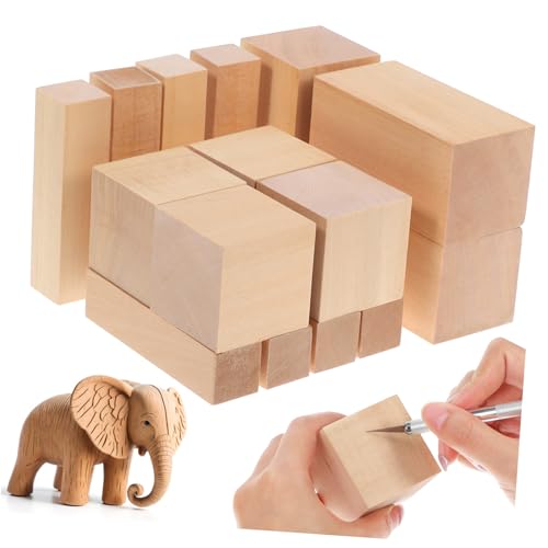 MINAOLULUS 15Stücke Unbehandelte Holzblöcke zum Schnitzen Rechteckige DIY Holzwürfel für Bastelprojekte für Kunsthandwerk MINAOLULUS 15Stücke Unbehandelte Holzblöcke zum Schnitzen Rechteckige DIY Holzwürfel für Bastelprojekte für Kunsthandwerk von MINAOLULUS