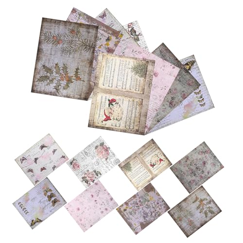 MINAOLULUS 16Stücke Teiliges Vintage Scrapbooking Retro DIY Dekorpapier für Tagebuch Fotoalbum Sammelalbum Postkarten für Handarbeiten und Einzigartige MINAOLULUS 16Stücke Teiliges Vintage Scrapbooking Retro DIY Dekorpapier für Tagebuch Fotoalbum Sammelalbum Postkarten für Handarbeiten und Einzigartige von MINAOLULUS