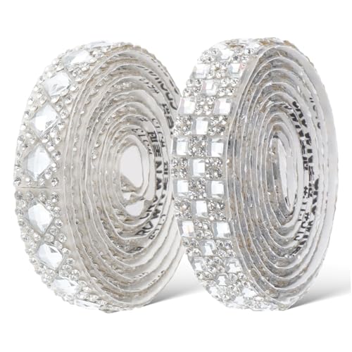 MINAOLULUS 2 Rollen Strassband Funkeln Selbstklebende Strasssteine Kleidung Handwerk Streifen Strasskette Bling-band Hutband Mit Strasssteinen Strass-aufkleber Glas Silver MINAOLULUS 2 Rollen Strassband Funkeln Selbstklebende Strasssteine Kleidung Handwerk Streifen Strasskette Bling-band Hutband Mit Strasssteinen Strass-aufkleber Glas Silver von MINAOLULUS