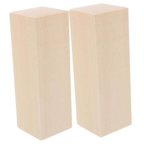 MINAOLULUS 2 Stück Lindenholzblöcke bastelmaterial holzplatten Schnitzblöcke aus Lindenholz holzblöcke selber machen Linde zum Schnitzen Holzblöcke zum Basteln Kiefernholz Beige von MINAOLULUS