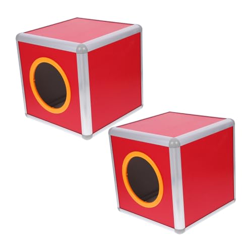 MINAOLULUS 2 Stück Quadratische Tombola-box Mit Aluminiumkanten, 20 Cm, Rot, Undurchsichtiger Aufbewahrungsbehälter, Karten-wahlurne, Vorschlagssammelbox Für Geschäftsparty-abstimmung von MINAOLULUS