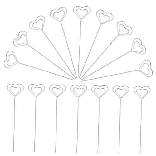 MINAOLULUS 20 Stück Ringschlaufe Herzform Drahtklammer Metalldraht Memohalter Tischkarte Foto Bild Blumenpicks Für Hochzeit Geburtstag Party Display Requisite von MINAOLULUS
