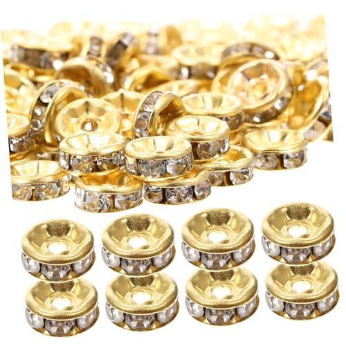 MINAOLULUS 200Stücke Abstandshalterperlen Legierung mit Strass für DIY Schmuckzubehör Runde Perlen für Bastelprojekte und Accessoires MINAOLULUS 200Stücke Abstandshalterperlen Legierung mit Strass für DIY Schmuckzubehör Runde Perlen für Bastelprojekte und Accessoires von MINAOLULUS