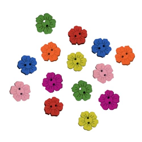 MINAOLULUS 200Stücke Holzknöpfe in Blumenform DIY Nähaccessoires für Kleidung Schuhe Taschen und Bastelprojekte Langlebig und Vielseitig Einsetzbar von MINAOLULUS