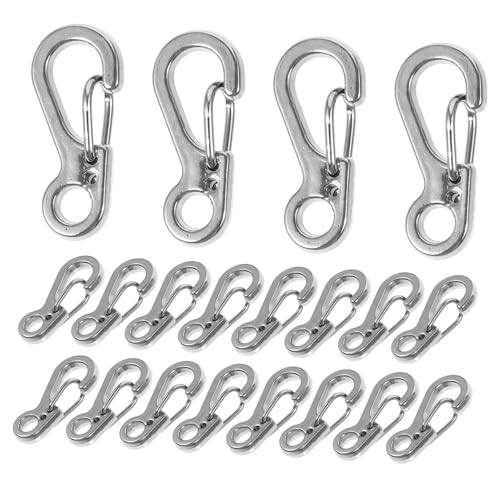 MINAOLULUS 20Stücke Mini Karabinerhaken Schnellverschluss Clips für Schmuck Langlebige und Rostbeständige Clips für Armbänder und Schlüsselanhänger MINAOLULUS 20Stücke Mini Karabinerhaken Schnellverschluss Clips für Schmuck Langlebige und Rostbeständige Clips für Armbänder und Schlüsselanhänger von MINAOLULUS
