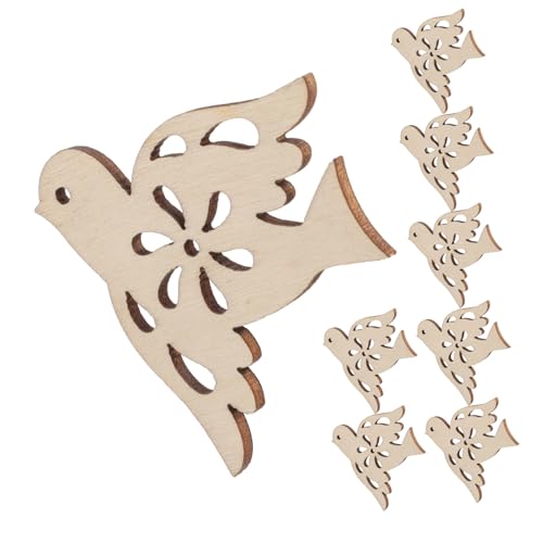 MINAOLULUS 20Stücke Unvollendete Holztauben für DIY Bastelprojekte Holzscheiben mit Hohldesign für Verzierungen Sicher und Langlebig und Erwachsene von MINAOLULUS