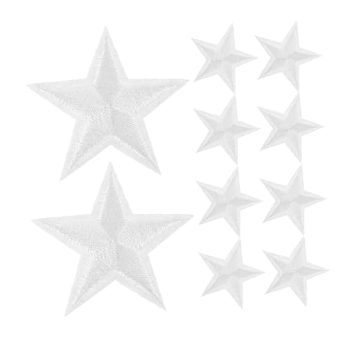 MINAOLULUS 24 Stück Pentagramm-Patch Fünfzackiger Stern-Stickaufnäher Sterne Bügeln Applikationen Sterne-Kleidungsflecken Stickerei-Stern-Patches Nähwerksträger Polyester Weiß MINAOLULUS 24 Stück Pentagramm-Patch Fünfzackiger Stern-Stickaufnäher Sterne Bügeln Applikationen Sterne-Kleidungsflecken Stickerei-Stern-Patches Nähwerksträger Polyester Weiß von MINAOLULUS