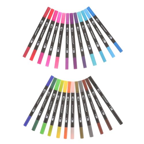MINAOLULUS 24Stücke Teiliges Malstifte mit Doppelseitigen Filzstiften für Kreative Projekte Wasserfeste Kunstmarker für Holz und Keramik für Scrapbooking und MINAOLULUS 24Stücke Teiliges Malstifte mit Doppelseitigen Filzstiften für Kreative Projekte Wasserfeste Kunstmarker für Holz und Keramik für Scrapbooking und von MINAOLULUS