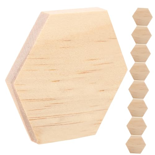 MINAOLULUS 25Stücke Unvollendete Holz Sechsecke DIY Bastelmaterial für Gravur und Holzprojekte Große Holzscheiben für Dekoration und Gruppenaktivitäten von MINAOLULUS