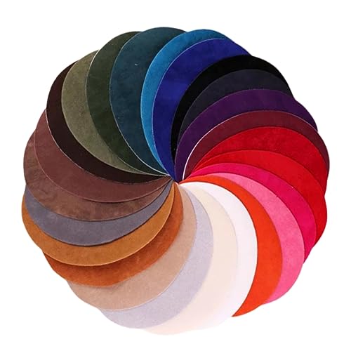 MINAOLULUS 25Stücke Wildleder Patches Ovale Aufbügel Patches für Kleidung Jeans und Pullover DIY Zubehör für Applikationen und Patchwork Verstärkt und Dekoriert Stoffe von MINAOLULUS
