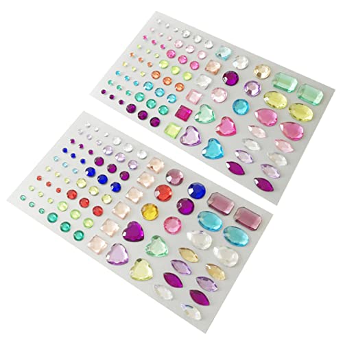 MINAOLULUS 2Blätter DIY Selbstklebende Strassaufkleber Acryl Edelstein Dekoration für Handys Basteln Scrapbooking Kinderhandwerk Glänzende für Projekte von MINAOLULUS